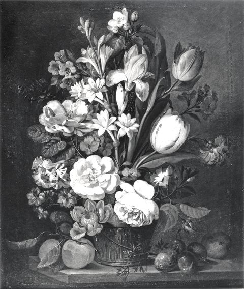 A. C. Cooper — Mayrhofer Johann Nepomuk - sec. XVIII/ XIX - Natura morta con vaso di fiori — insieme